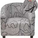 CRFATOP Soft Club Chair Slipcover Stretch Barrel Chair Covers Printed Tub Chair Slipcovers Round Couch Covers Spandex Armchair Sofa Cover Removable Furniture Protector for Living Room,06