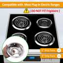 Drip Pan Set for Electric Stoves, 4-Pack - Burner Covers, Includes 2 Large (8 Inch) & 2 Small (6 Inch) Replacement Drip Bowls