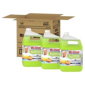 Mr. Clean Professional Bulk Liquid Concentrate Finished Floor Cleaner for Hardwood, Tile or Terrazo Floors, Commercial Use, 1 Gallon (Case of 3), 127.82 Fl Oz