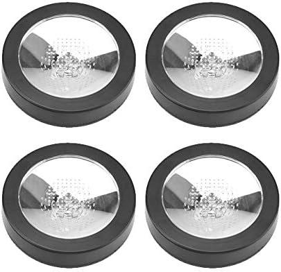 4 Pack Light Up Cocktail Coaster, LED Drink Coasters Bar Beer Beverage Coaster Lights for Club,Wedding, Bar, Party Decoration, White Light (Black Shell)