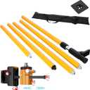 13.8 Foot 4.2 Meter Laser Telescopic Rod Professionally Adjustable Laser Horizontal Mounting Rod 1/4 Inch By 20 Inch Laser Bracket 5/8-11 Adapter Nut For Rotary And Linear Lasers