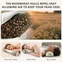 Organic Buckwheat Cervical Neck Pillow, Adjustable Neck Roll for Sleeping, Ergonomic Neck Support Bolster for Side & Back Sleepers, Firm Support Pillow for Neck Pain Relief & Spine Alignment