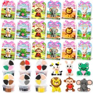 Capoda 18 Sets Animal Air Dry Clay Kit for Kids Animal Craft Kit Gifts DIY Modeling Clay Art Crafts Set for Kids Party Favors School Prizes Classroom Exchange Gift Toys Fun Activities
