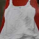 PUMIEY Women's Square Neck Tank Top Sleeveless Double Lined Basic Tops Sharp Collection (Large, White)