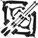 SCITOO 12pcs Suspension Kit For 2014-2018 For Chevy Silverado 1500 2015-2020 Tahoe Suburban 2019 Silverado 1500 LD w/Suspension Parts Upper Lower Control Arm Sway Bar Tie Rod End w/Boots