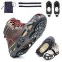 Ice Cleats for Shoes and Boots, Non-Slip Gripper for Shoes, Ice Traction Cleats with 30 Steel Studs Crampon for Walking On Snow and Ice, Shoe Grips for Ice Fishing, Hiking, Snow Shoveling,medium