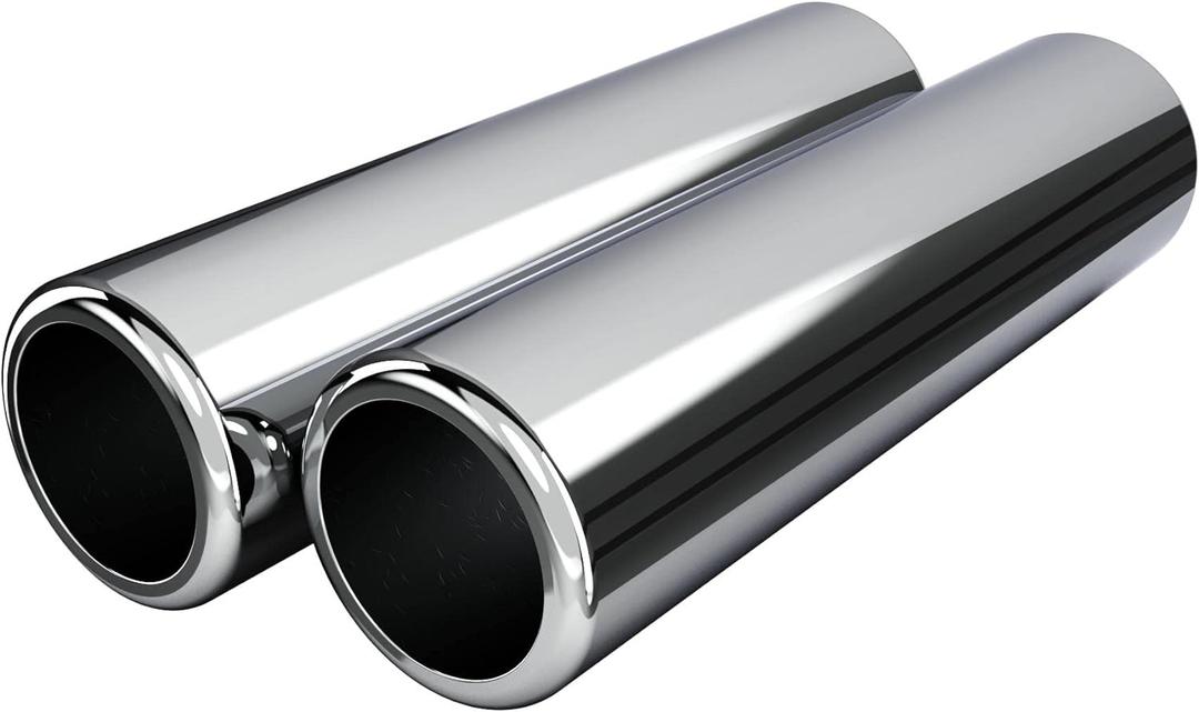 High Performance Chrome Exhaust Tips, Angle Cut, Pencil Cut, Turn Down, Multiple Sizes, 2 pcs (9" length 2.25" ID 2.5" OD 2pcs Pencil Cut)