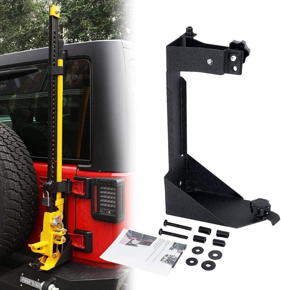 High Lift Jack Mount Rear Hi Lift Jack Mount Carrier Mounting Brackets for 2007-2017 Jeep Wrangler JK Offroad
