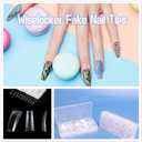 1000pcs Clear French False Nails Tips Press on Fake Nails Half Cover Acrylic Nails Artificial Nails Extension 10 Sizes for Nail Salons and DIY Nail Art(2x500pcs)