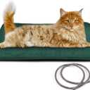 PETNF Outdoor Pet Heating Pads for Dog,Soft Electric Blanket Auto Temperature Control,Heated Mat for Dog House,Whelping Supply for Pregnant New Born Stray Feral Cat Puppy,Safe (M:19.7'' x 15.7'', Green)