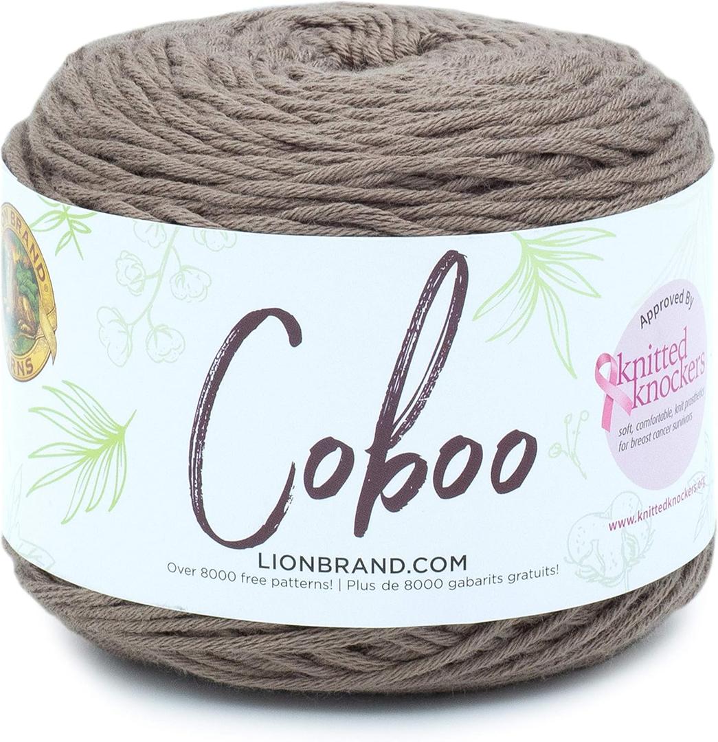 (1 Skein) Lion Brand Yarn Coboo Yarn, Taupe
