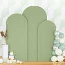 6FT 6.6FT 7.2FT Wedding Arch Cover Set of 3 Sage Green Arch Covers Stretchy Backdrop Round Top Chiara Spandex Arched Backdrop Cover for Birthday Balloon Party Banquet Event Ceremony Decor