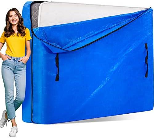AlexHome Mattress Bag, Heavy Duty Tarp Reusable Storage Bag,Easy Carrier Mattress Moving Cover (Queen Size)