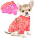 2 Pieces Dog Sweaters for Small Dogs Fall Dog Clothes Female Winter Fleece Puppy Clothes Warm Thick Pet Outfit Coat Yorkie, Chihuahua, Pug, Cat, Pug, S, Pink, Red