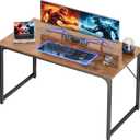 PRAISUN 47 X 24 Inch Computer Desk with Deeper Desktop, Gaming Office Writing Work Desk for Home Office, Study, Bedroom, Work from Home, Metal Frame, Rustic Brown, 47*23.6inch