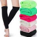 Satinior 6 Pairs Leg Warmers for Women Warm Winter Christmas Boho Long Boot Socks Knitted Sleeve Cable Socks for Y2k Party (Bright Color)