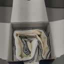 YCOLL Farmhouse Pillow Covers 18x18, Modern Accent Square Throw Pillow Covers Set of 2, Black and Beige Striped Patchwork Linen Decorative Pillows Cushion Covers for Couch Chair Bedroom Home Decor