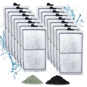 15 Pack PF-S Filter Cartridges Compatible with Silenstream PF10 Power Filters, Replacement Aquarium Carbon Cartridge with Zeolite