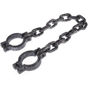 BinaryABC Plastic Wrist Shackles Prison Handcuffs Chain Links, Halloween Costume Party Trick Props