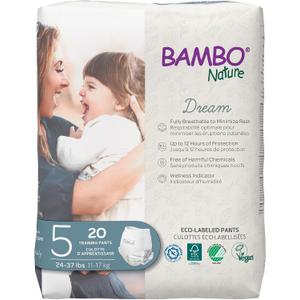 Bambo Nature Premium Eco-friendly Training Pants, Size 5 (27-40 Lbs), 20 Count
