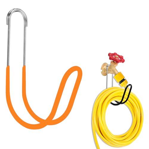Yoniccal Garden Hose Holder Water Hose Hanger Wall Mounted,304Stainless Steel Solid Hose Hook Holds Up to 50Ft Garden Hose, Expandable Hose, Water Hose(Red 1pcs)