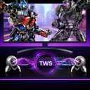 Transformers Bluetooth Speaker, Bluetooth 5.4 Wireless Portable Speaker, Colorful RGB Lights, Stereo Sound Bass, TWS Pairing for Home/Party/Game/Work, Gift Ideas, Grey - Optimus Prime