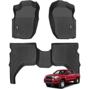 Custom Fit Floor Mats for 2001-2004 Toyota Tacoma(Only Fit for Tacoma Double Cab), All Weather TPE Floor Liners, Odorless Full Set Interior Accessories