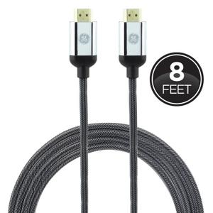GE
 
UltraPro
 
Premium
 
8ft.
 
4K
 
HDMI
 
Cable
 
with
 
Ethernet,
 
Silver