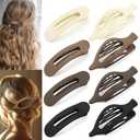 ProSuites 8 PCS Flat Hair Clips, 2 Styles French Claw Clips Strong Hold for Women Girls Thin Hair (Neutral Color)