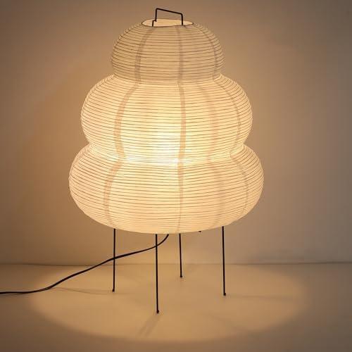 Paper Lamp Noguchi Style Lamp, Rice Paper Akari Floor Lamp, Paper Lantern Lamp with Washi Paper Shade, Ideal for Bedside, Living Room, and Japandi Décor (Noguchi Floor Lamp)
