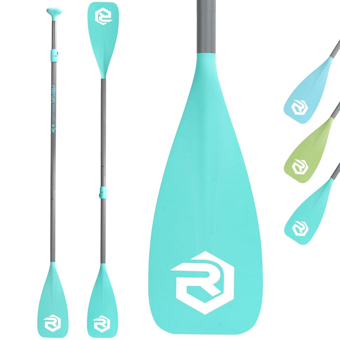 rillrun SUP Paddle - Paddle Board Paddle 4 Piece Stand Up Paddleboard Paddles Lightweight Floating Kayak Paddle - Light Blue - Light Green - Lake Green