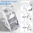Primlect Potty Training Seat, 2-in-1 Toddler Toilet Seat with Step Stool, Ultra-Stable Potty Chair Attachment, Adjustable Seat and Step Ladder, Non-Slip Design, Splash Guard for Boys and Girls(Grey) (Gray)