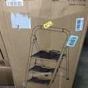KINGRACK 3 Step Folding Ladder, 800lbs Capacity Step Stool with Safety Lock, Non-Skid Wide Pedals, and Handrail, Lightweight, Household Ladder for Home, Kitchen, Pantry, Closets, and Office Use, White