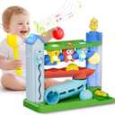 Hammer Toddler Musical Toys, Light-Up Baby Musical Toy for 1-2 Year Old Boys & Girls,STEM Educational Toy with English & Spanish, for Ages 6-9,9-12,12-18,18-24+ Months (Blue)