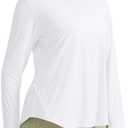 Pudolla Women's Sun Protection Shirt UPF 50+ Long Sleeve Lightweight UV Hoodie for Women Hiking Outdoor Fishing Summer (Large, White)