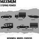HOXWELL 4 Packs Wheel Chocks for Travel Trailers, Non Slip Black Wheel Chock Stackable, Lightweight Wheel Stoppers for Cars Campers Trucks RVs, 8.1"×6.1"×4.5", Black