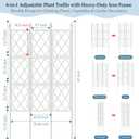 5.25FT Garden Trellis for Climbing Plants Outdoor, White Iron Pipe Support Fence, Metal Wall Trellis Climbing Frame, Trellis for Potted Plants Indoor for Ivy Vines Vegetable Flower