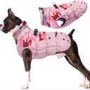 Lelepet Warm Dog Winter Coat Dog Coats for Dogs Waterproof Dogs Jacket with Harness Built in Reflective Cold Weather Coats Windproof Zip-Up Winter Fleece Vest Snowsuit Boxer Pink Camo XL