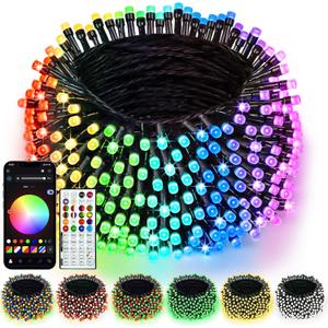 Smart Color Changing Christmas Lights with Remote & APP, 109FT 300 LED RGB Dimmable Christmas String Lights, Waterproof Fairy Twinkle Light for Indoor Outdoor Xmas Tree Wedding Holiday Decorations (RGB (Red, Green, Blue))