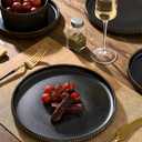 Dinnerware Set for 6, Ceramic Ribbed Plates, Bowls, Dishes