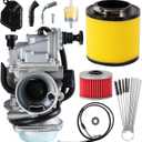 FourTrax 300 Carburetor for Honda TRX300 TRX350 Carb,Rancher 350,Foreman 400 450 with Air and Oil Filter,Cleaning Brush
