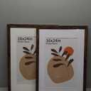 16x24 Frame Set of 2, Rustic Brown Wood Style - Display 16 x 24 Picture without Mat or 12x18 Picture with Mat, Wall Mounting Horizontal and Vertical