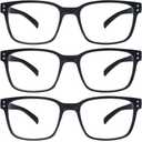 4 x SIGVAN Blue Light Blocking Reading Glasses for Men Women Computer Spring Hinge Readers Square Frame Glasses 5 Packs (5 Black, 1.5)