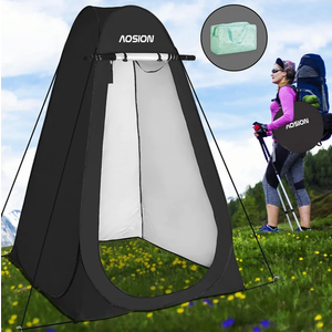 AOSION Privacy Shower Tent,Pop Up Changing Tent,Camp Bathroom Changing Dressing Room,Sun Sunshade Canopy Outdoor Rain Shelter for Camping Hiking Beach Picnic Fishing. (Black)