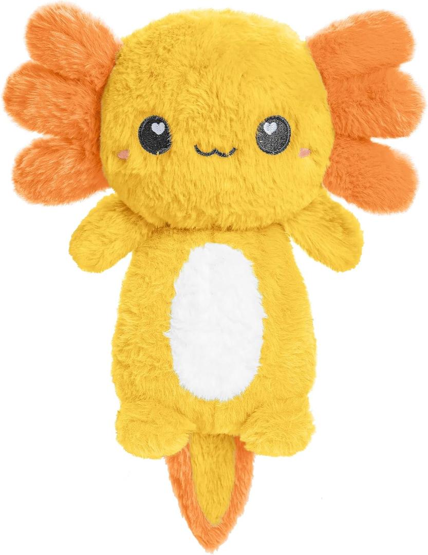 Happy Fuel Axolotl Microwavable 1.5lbs Unscented Heating Pad for Women and Kids- Cute Soft Cozy Pillow Plush Heatable Warm Stuffed Animals- Kawaii Hot and Cold Plushie- Axolotl Gifts for Girls & Boys