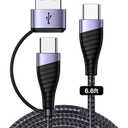 USB C to USB C 60W Fast Charging Cords 3ft 2-in-1 USB-A/C to Type C Charger Cord Compatible with Galaxy S21 S10 S9 Note20