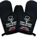 zcyhtqp, Don't Worry I Can Do This I Watched a You Tube Video, Funny Silicone Non-Slip Oven Mitts and Pot Holders Sets of 2, Bake Lover Gift, Perfect for Kitchen,Cooking,Baking,Grilling
