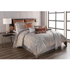 Riverbrook Home Elegant Collection Comforter Set, King, Aileen - Gray/Spice, 12-Piece Set