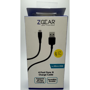 Zgear 4 Foot Sync & Charge Cable For Micro Usb And Glass For 16 Pro