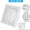 PATIKIL 4" Wall Vent, 2pcs ABS Gable Vent Grille Louvered Square Louver Air Vent Cover with Screen Mesh for Exterior Wall AC HVAC Intake Exhaust Ventilation